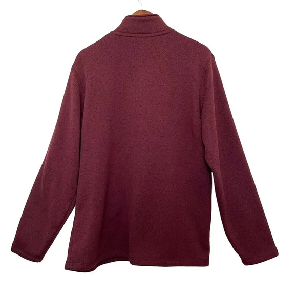 Eddie Bauer Fast Fleece Sweater Size L 1/4 Zip Red Outdoor Pullover - Picture 2 of 6